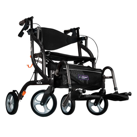 Ambulateur FUSION fauteuil de transport 2 en 1 pliage latéral